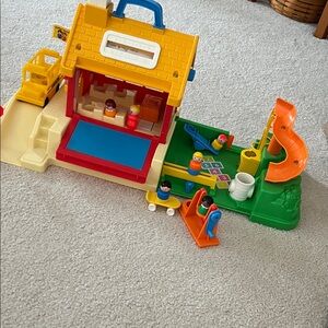 Vintage Fisher Price School House Playset